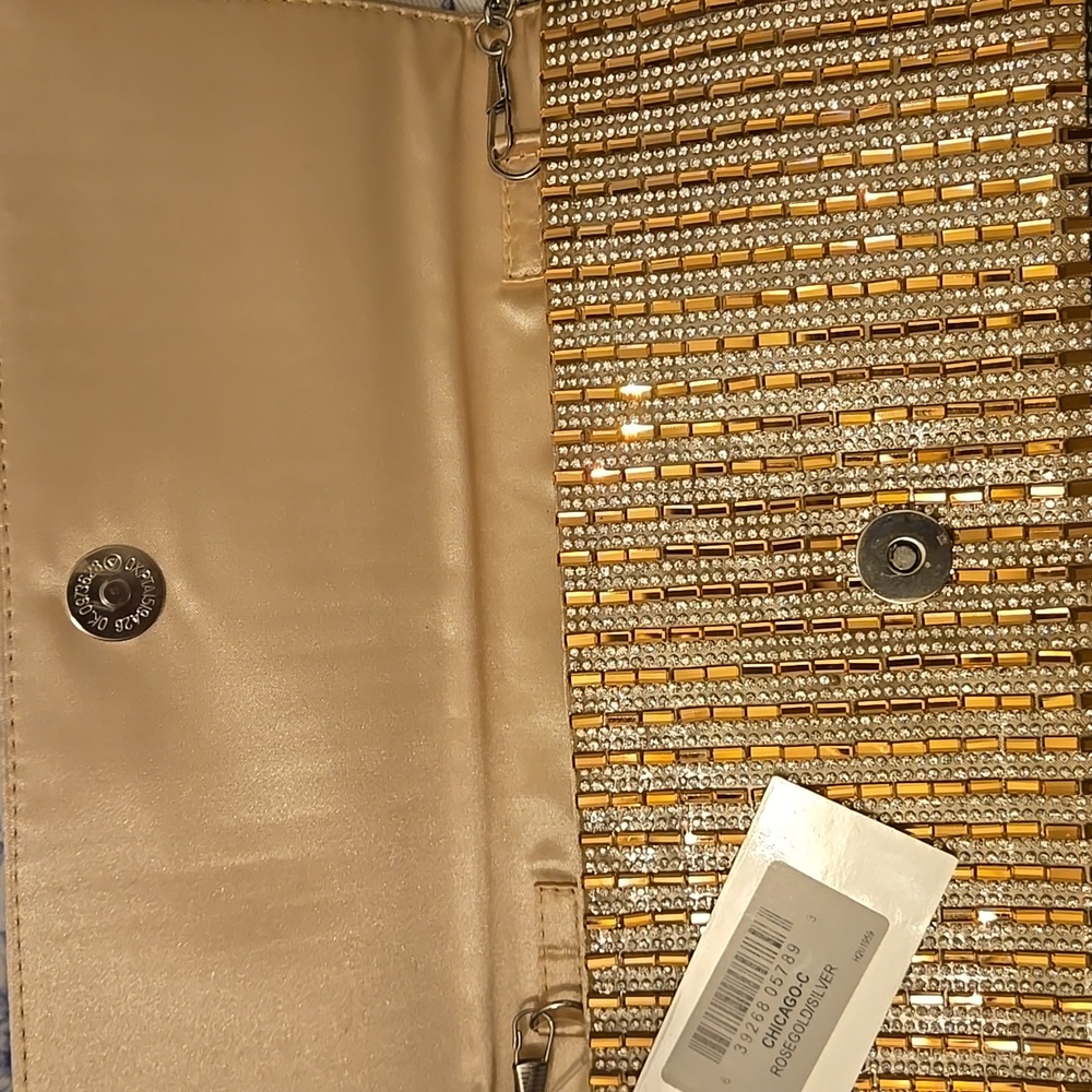 Nina Rose Gold And Silver Elegant Clutch - Picture 8 of 17